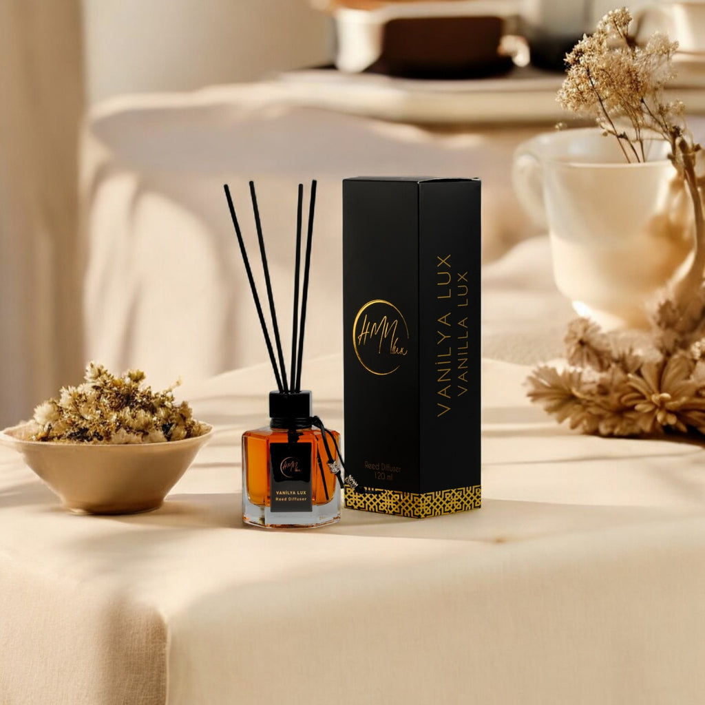 HMNLUX Vanilya Bambu Çubuklu Ortam Kokusu 120 ml | Kalıcı Ortam Kokusu