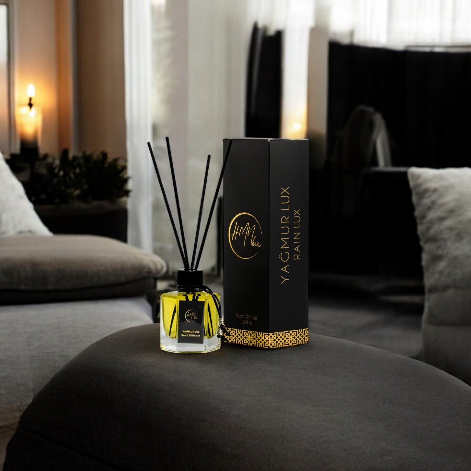 HMNLUX Yağmur Bambu Çubuklu Ortam Kokusu 120 ml | Kalıcı Ortam Kokusu