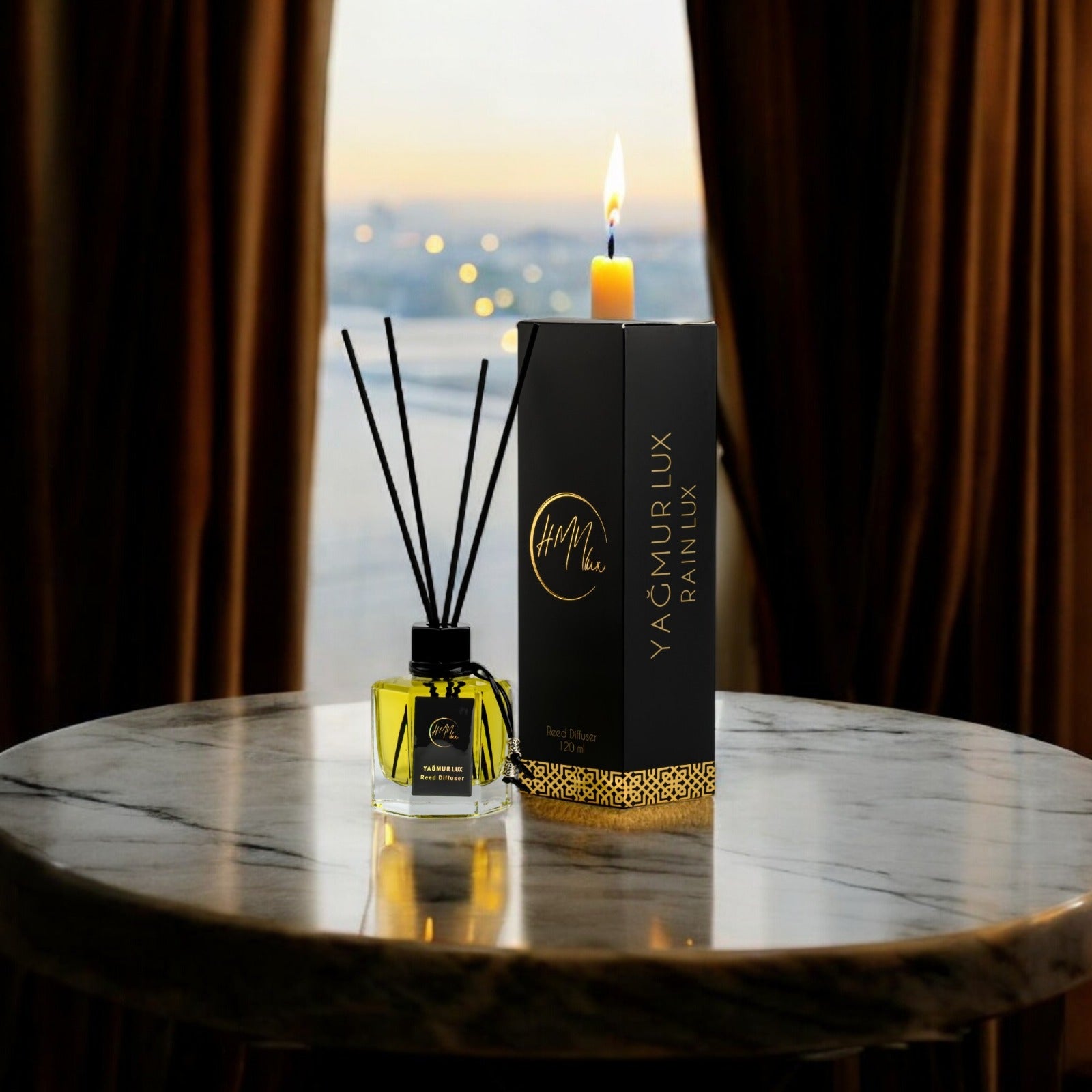 HMNLUX Yağmur Bambu Çubuklu Ortam Kokusu 120 ml | Kalıcı Ortam Kokusu